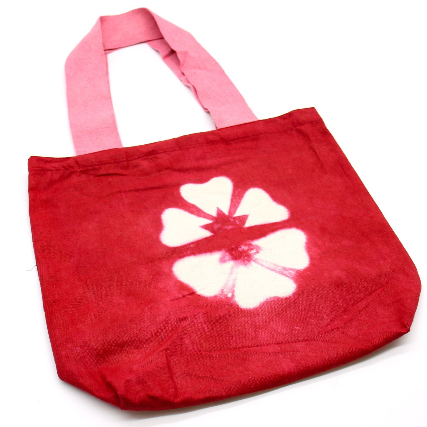 Maroon Flower Tye - Dye Cotton Bag