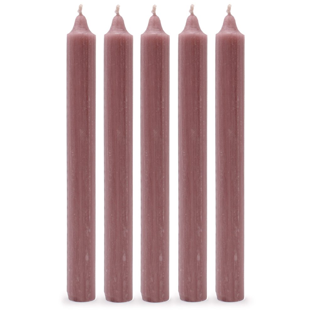 Rustic Dusty Pink Dinner Candles - Pack of 5