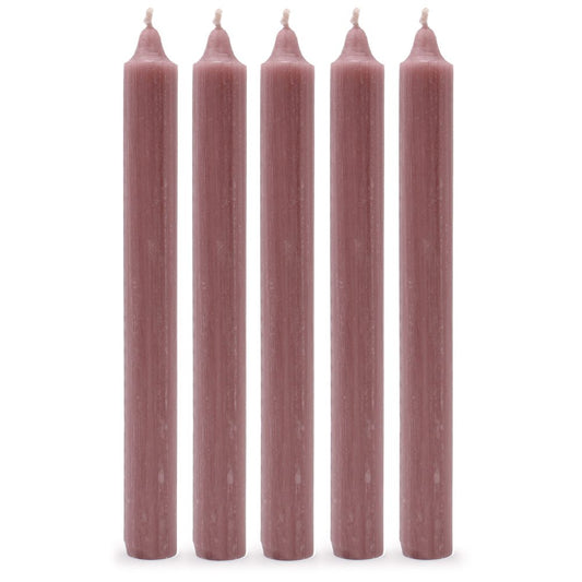 Rustic Dusty Pink Dinner Candles - Pack of 5