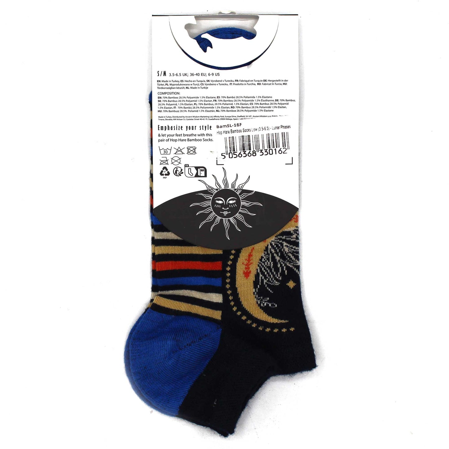 S/M Hop Hare Bamboo Socks 0 (3.5- 6.5) - Lunar Phases