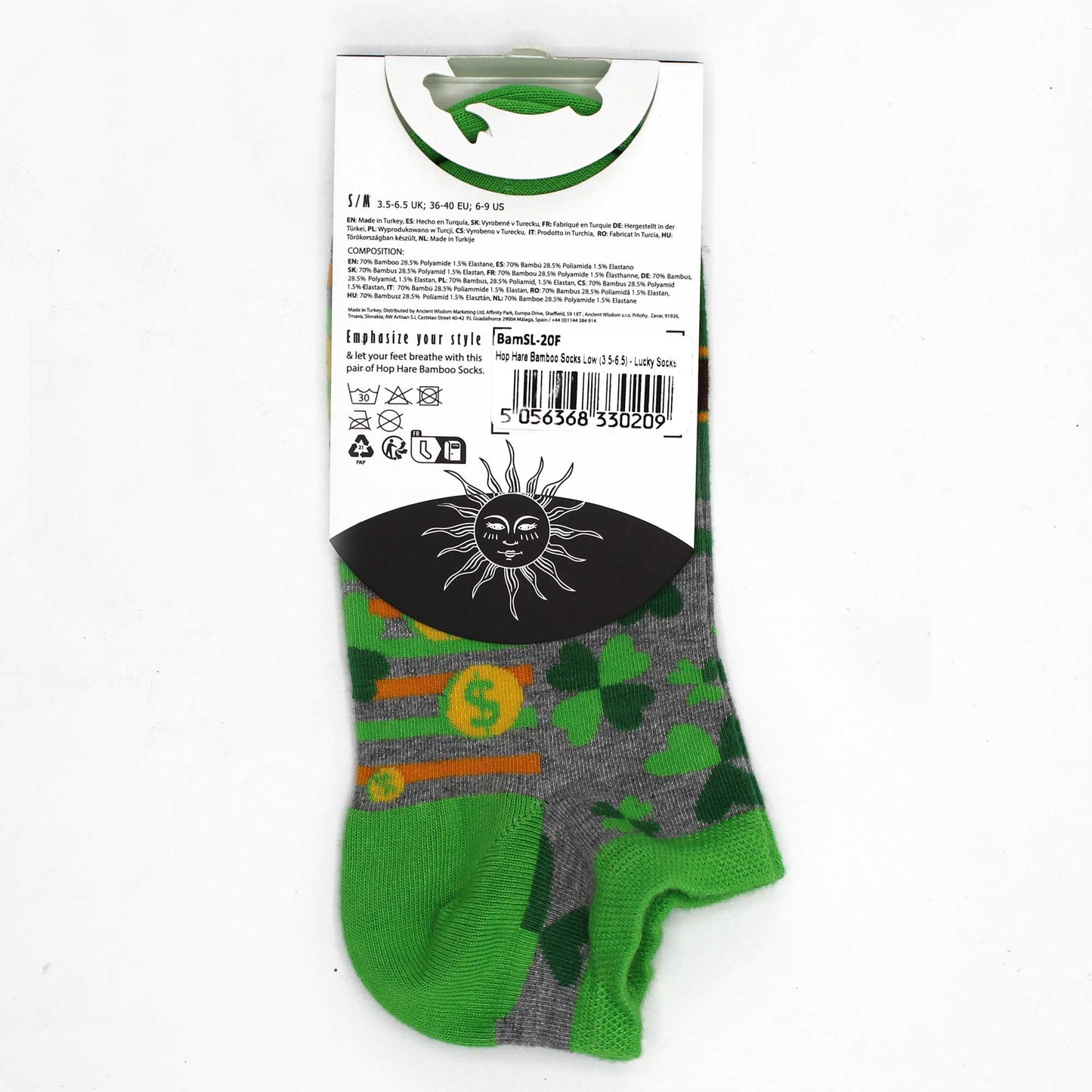 S/M Hop Hare Bamboo Socks 0 (3.5- 6.5) - Lucky Socks