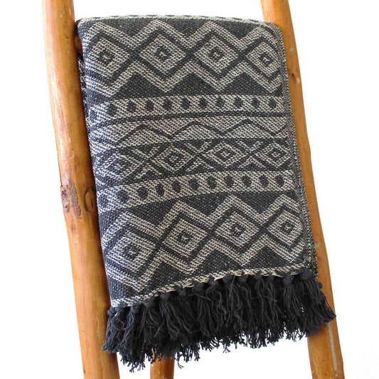 Boho Comfort Throws - 125 x 150 cm - Grey Geometric
