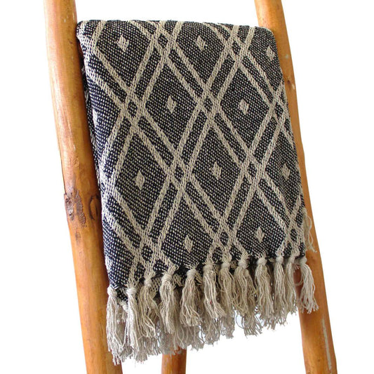 Boho Comfort Throws - 125 x 150 cm - Black and Biege Regency