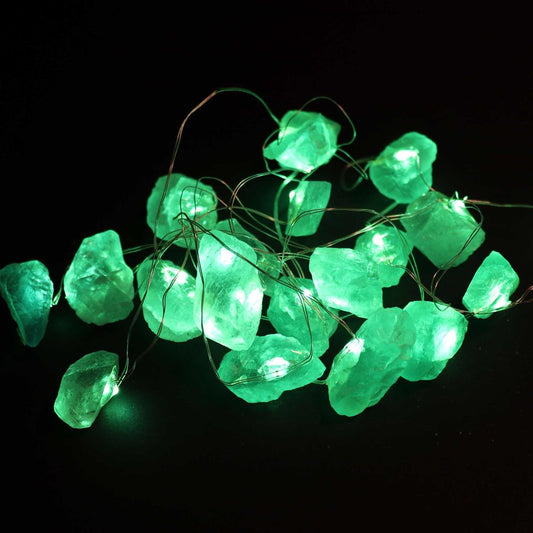 Crystal Jade gemstone enchantment lights green LED string lights glowing
