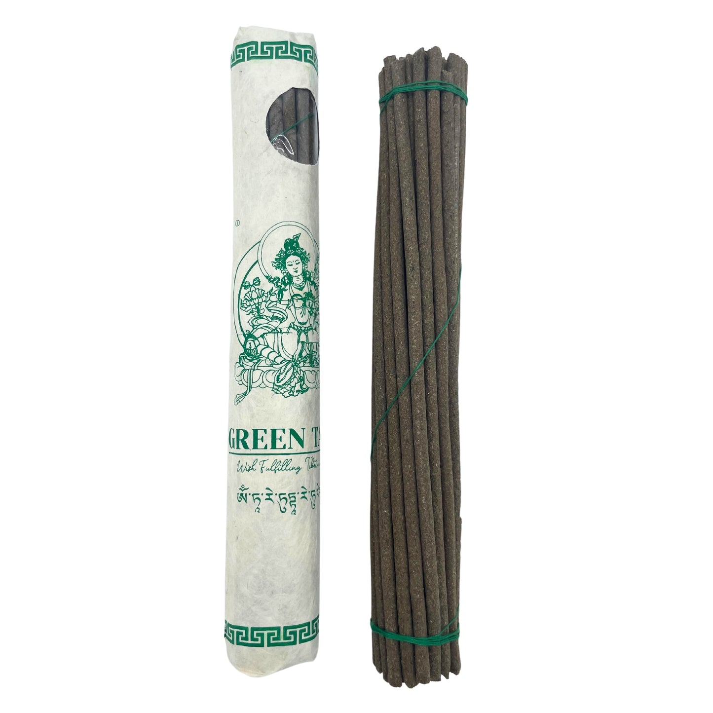 Rolled Pack of 30 Premium Tibetan Incense Sticks - Green Tara
