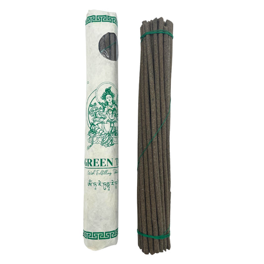 Rolled Pack of 30 Premium Tibetan Incense Sticks - Green Tara
