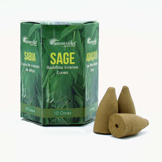 Pack of 10 Masala Backflow Cones - Sage