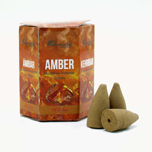 Pack of 10 Masala Backflow Cones - Amber