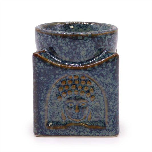 Square Buddha Oil Burner - Dusty Blue