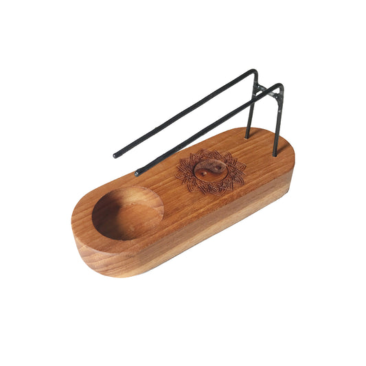 Small Palo Santo Heater - Teak Wood - Yin and Yang Design