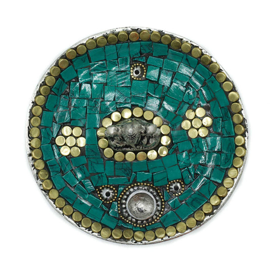 Ganesh Plate Tibetan Decor Cone and Stick Holder