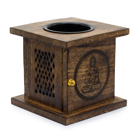 Large Mango Box Oil Burner - Buddha