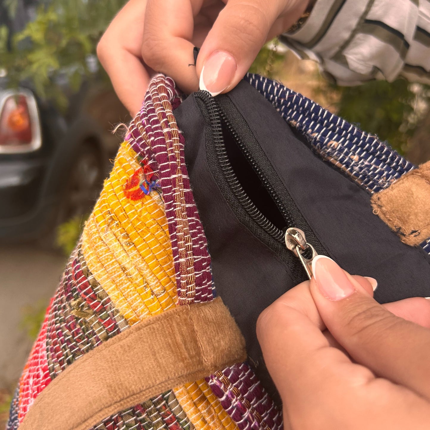 Recycled Big Rug Bag - Shades of Pink