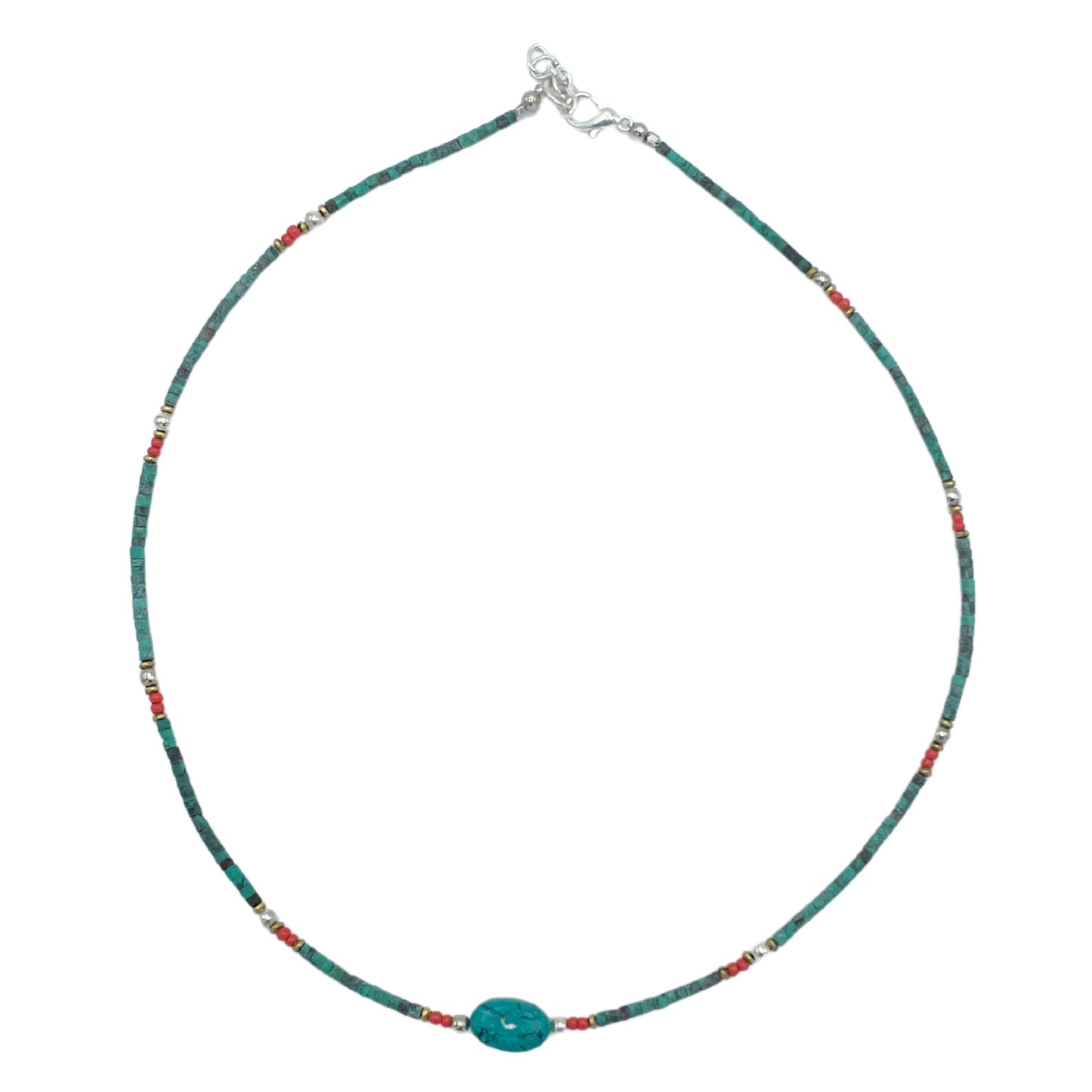 Turquoise and Stone Nepalese Extra Fine Gem Necklace