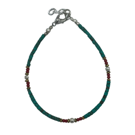 Turquoise and Stone Nepalese Extra Fine Gem Bracelet