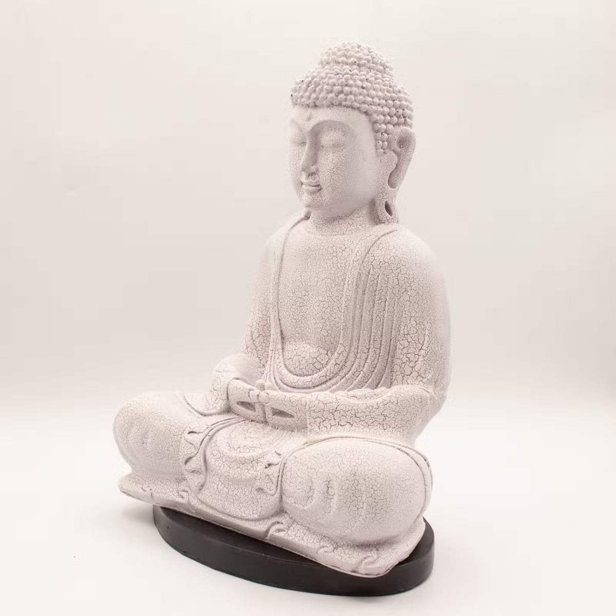 Meditation Buddha Lamp Lavender Crackle - Oval Stand