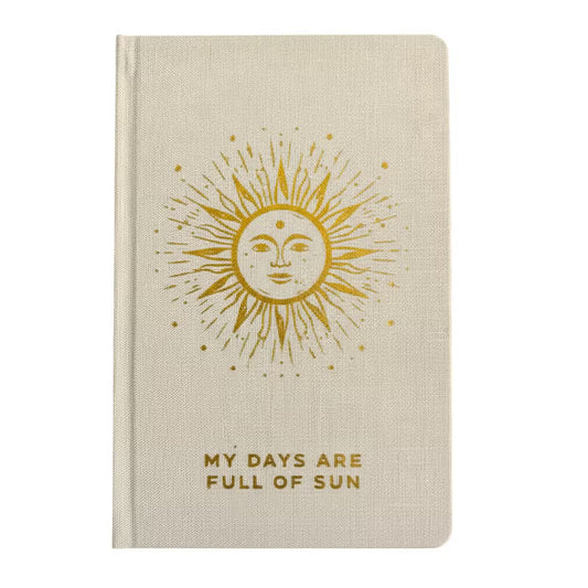 Ivory Gratitude Journal with Gold Lining - 120 pages - My Days are Full of Sun