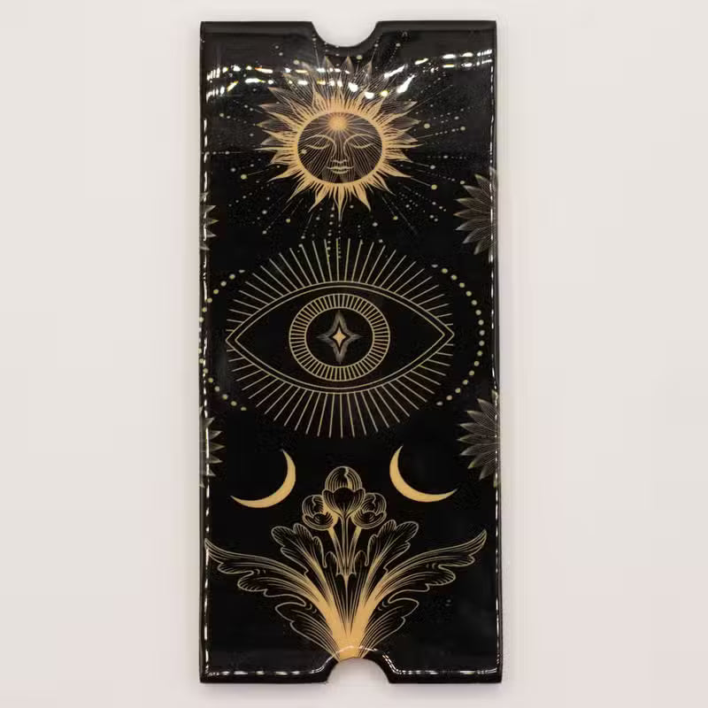 Four Section Tarot Box with Card Holder Black