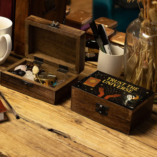 Medium Enamelled Box  - Trust the Universe