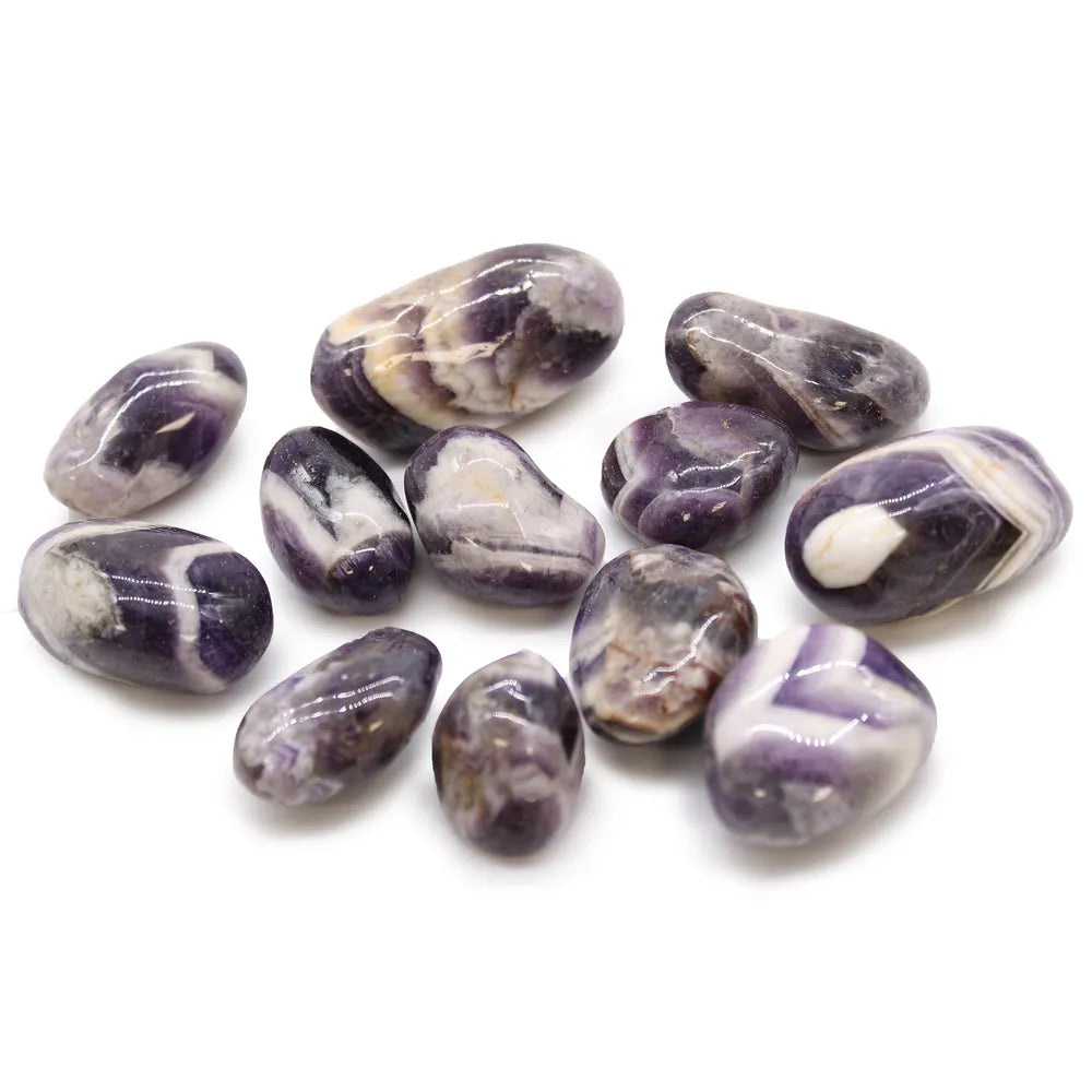 Chevron Amethyst Medium Tumblestone 12 Pack