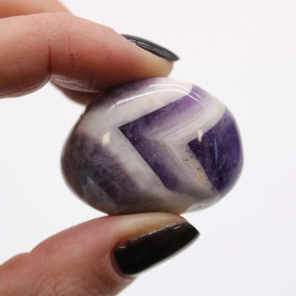 Chevron Amethyst Medium Tumblestone 12 Pack