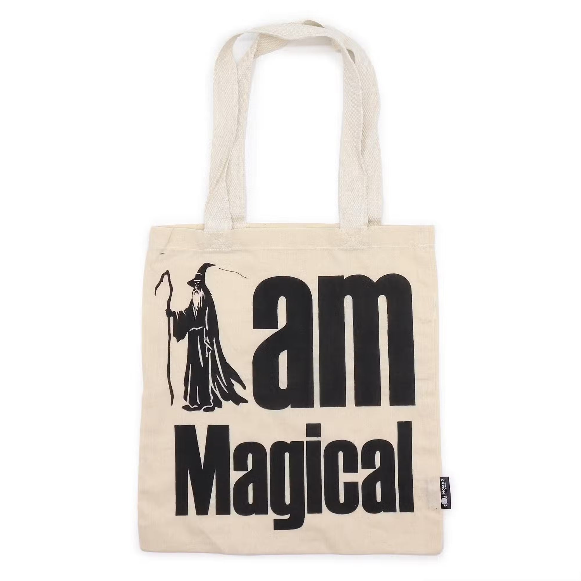 Iconic Basic I Am Magical natural 4oz cotton tote bag with uplifting inspirational design.