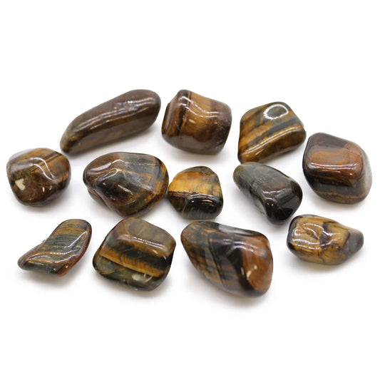 Varigated Tigers Eye Medium Tumblestone 12 Pack