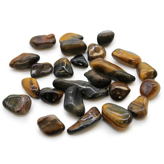 Varigated Tigers Eye Small Tumblestone 24 Pack