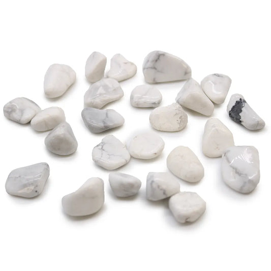 White Howlite - Magnesite Small Tumblestone 24 Pack