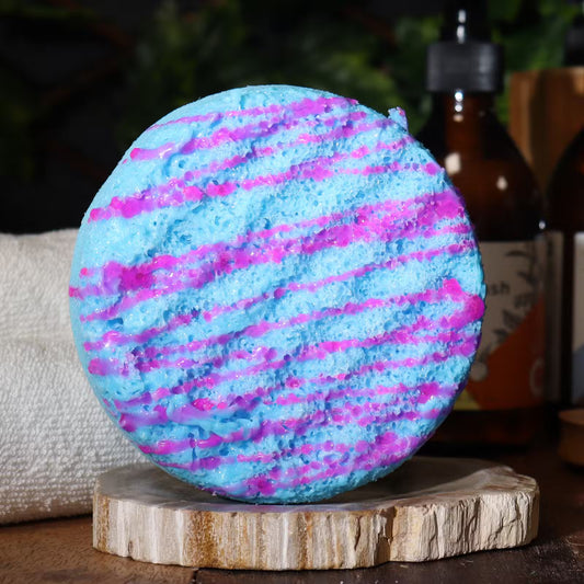 Amethyst Creed Butter Bubble Soap Sponge 230g with colourful soap-infused textured surface