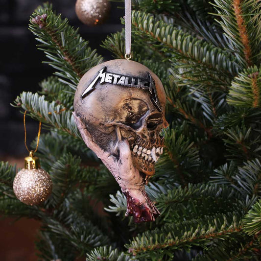 Metallica Sad But True Hanging Ornament approx. 10.8 cm, hand-painted polyresin decoration, Metallica rock band collectible décor UK