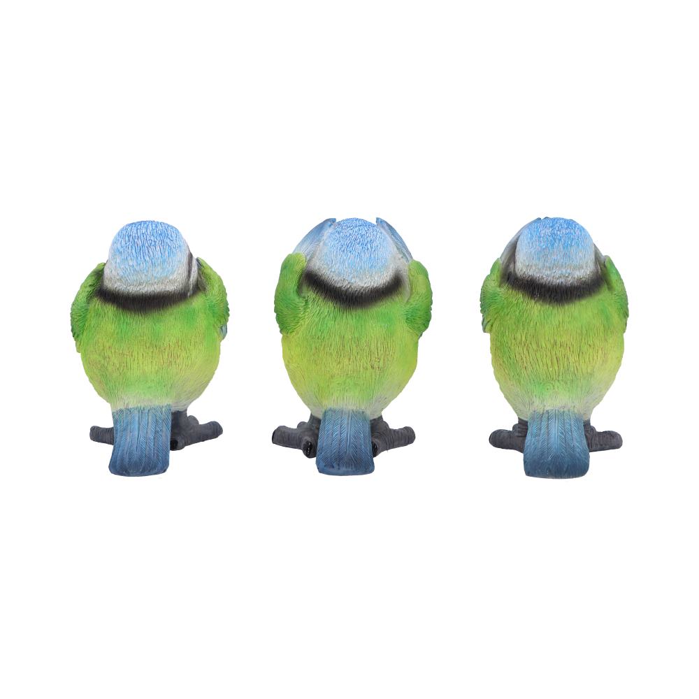Three Wise Blue Tits Figurines