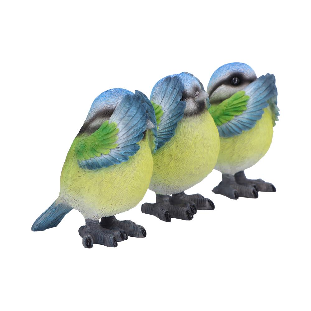 Three Wise Blue Tits Figurines