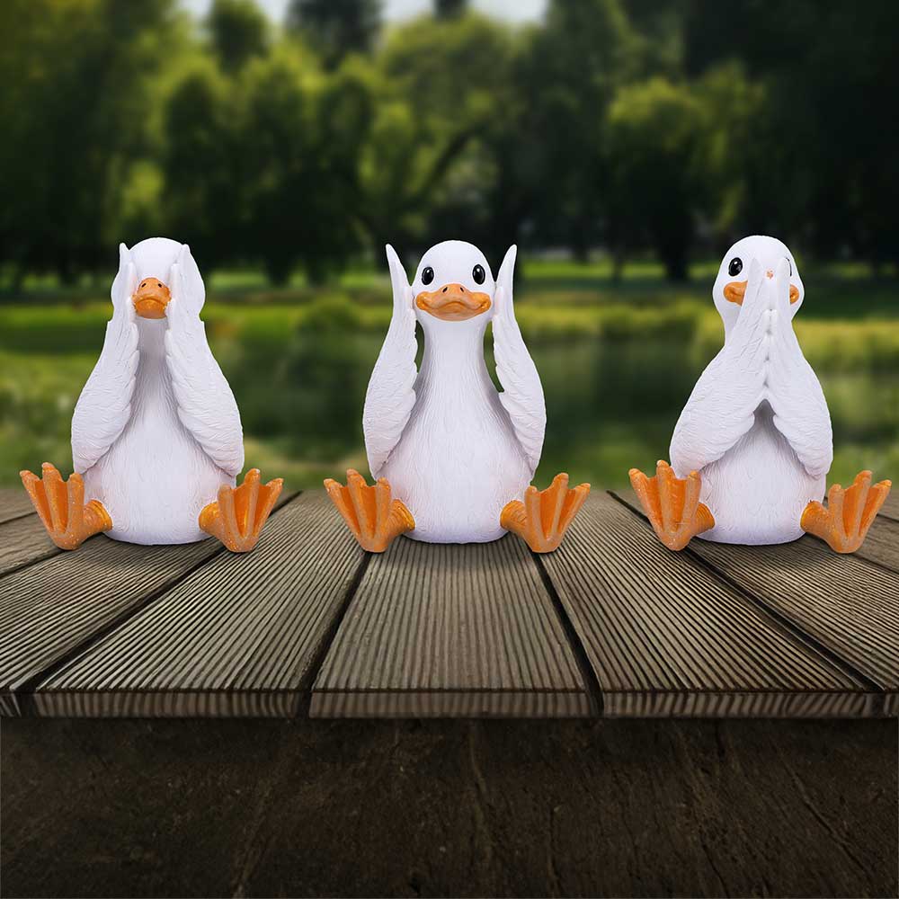Three Wise Geese Figurines