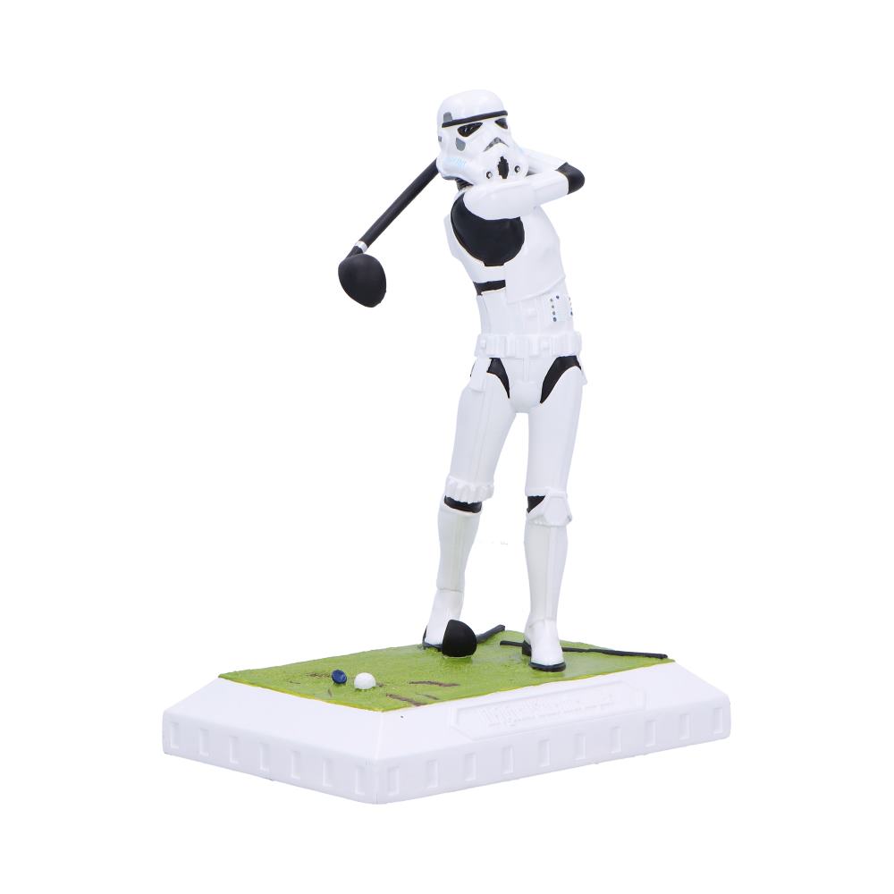 Front angle of the Stormtrooper golfer on a grass-coloured rectangular base