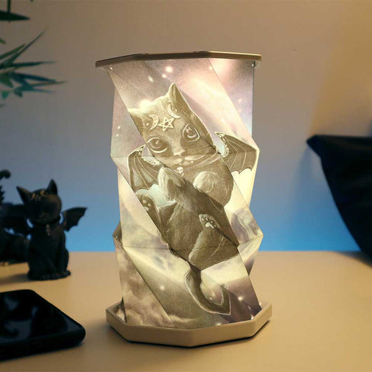 Cult Cuties Malpuss Foldable Lamp foldable LED lamp with Cult Cuties Malpuss design, USB-C rechargeable and touch-activated ambient lighting.