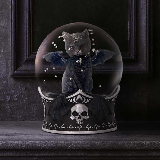 Malpuss Cult Cutie Snow Globe – winged cat gothic snow-globe, snow globe UK