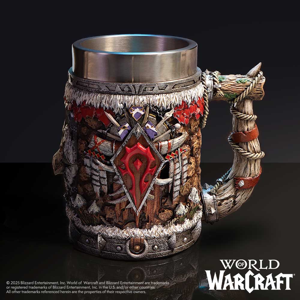 World of Warcraft Horde Tankard - displayed on a dark surface with the Horde emblem facing forward