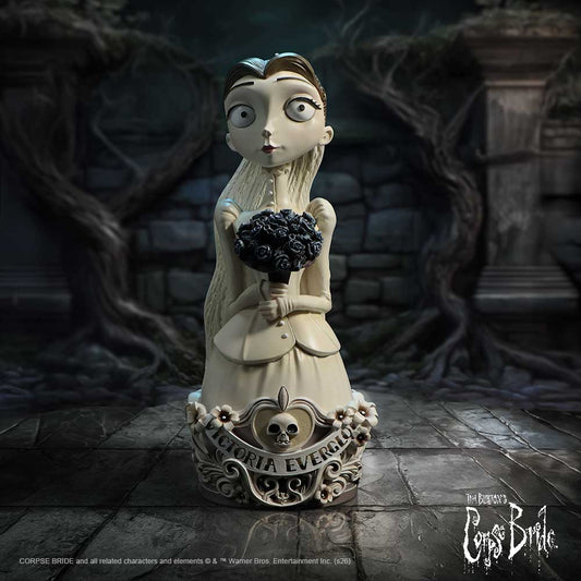 Official Corpse Bride Victoria bust by Nemesis Now featuring Victoria in her detailed wedding dress with Victorian hairstyle and hand-painted gothic styling