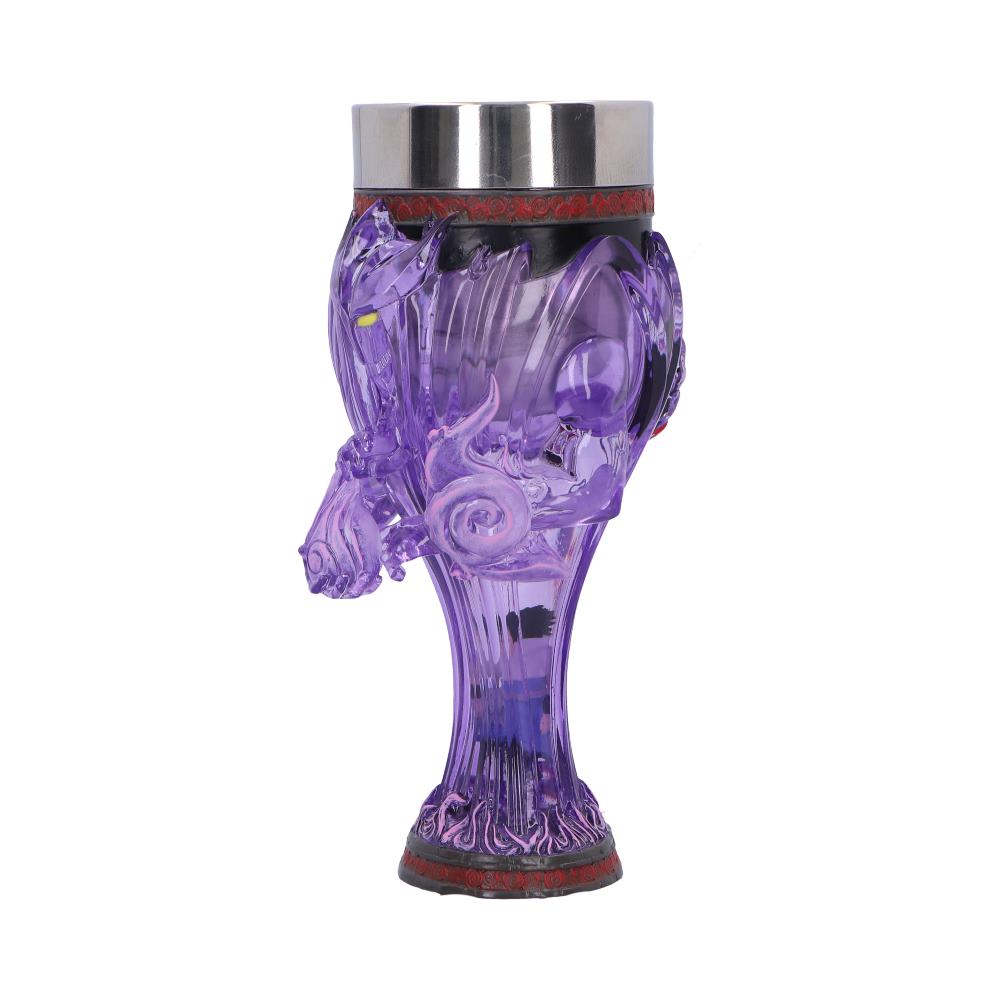 Angled view of Sasuke goblet with swirling translucent purple forms