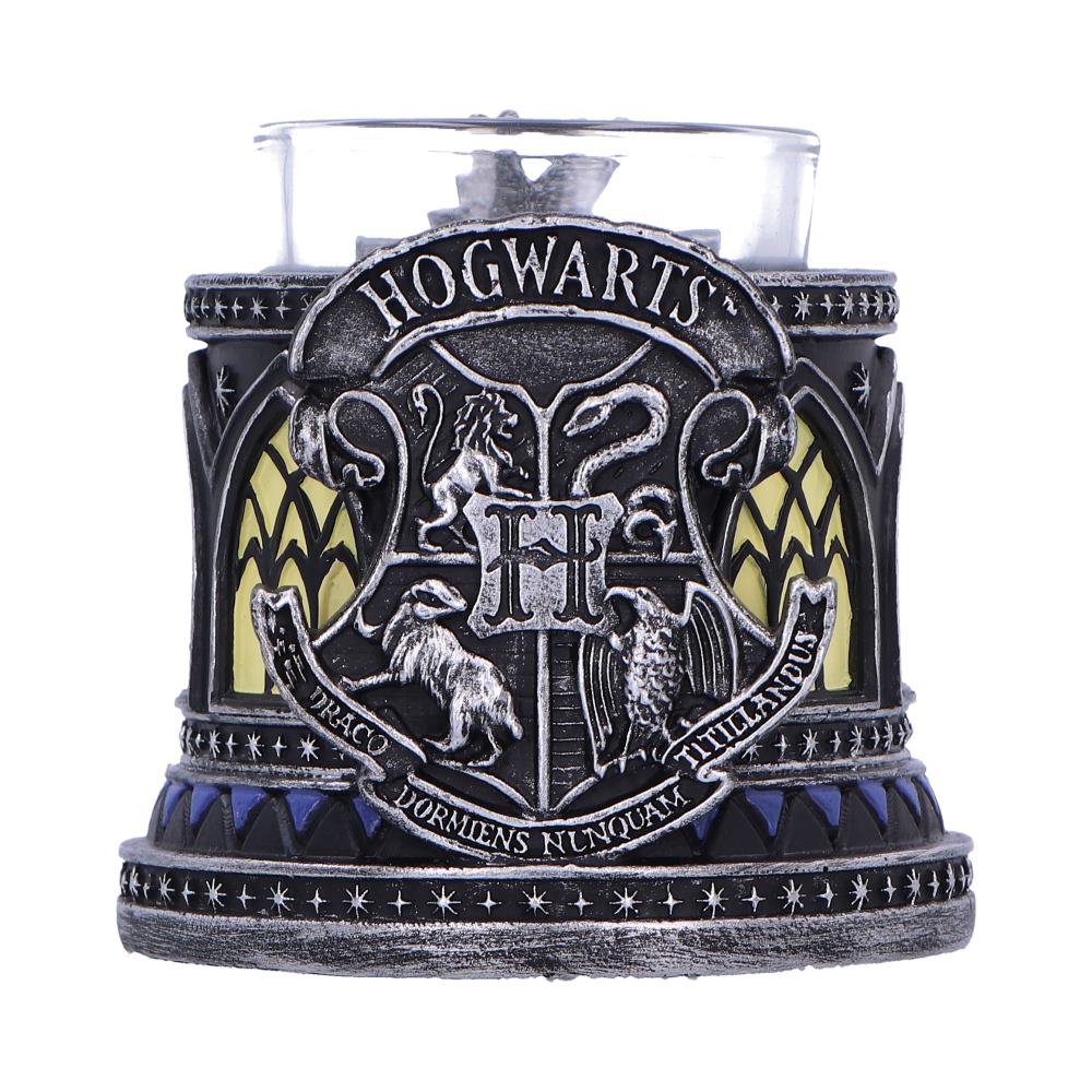 Harry Potter Ravenclaw Tealight Holder - reverse with the Hogwarts crest and contrasting window shapes