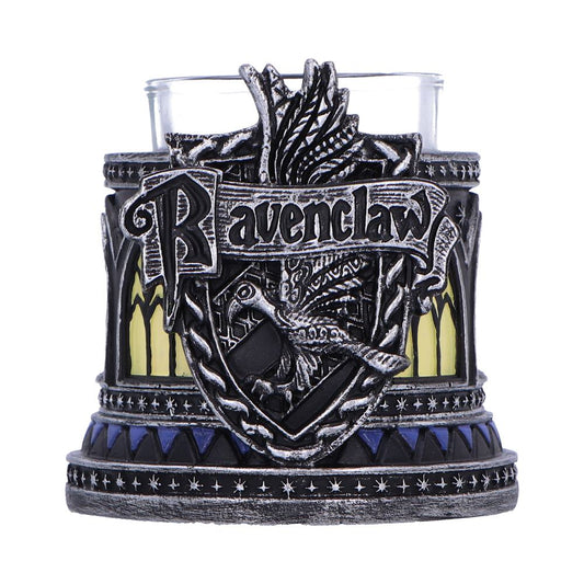 Harry Potter Ravenclaw Tealight Holder - front with the Ravenclaw emblem, dark surround and clear inner cup
