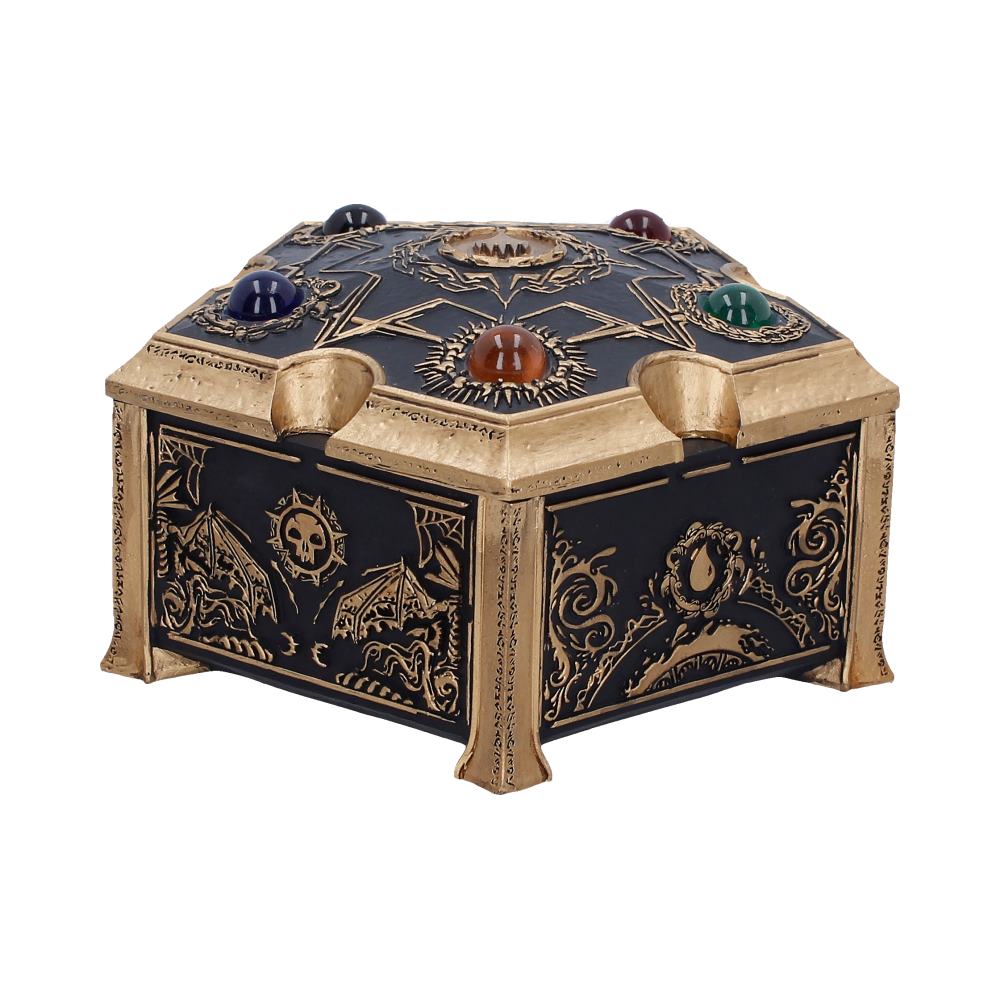 Magic: The Gathering Mana Trinket Box - another side showing gold-framed panels and the pentagonal lid