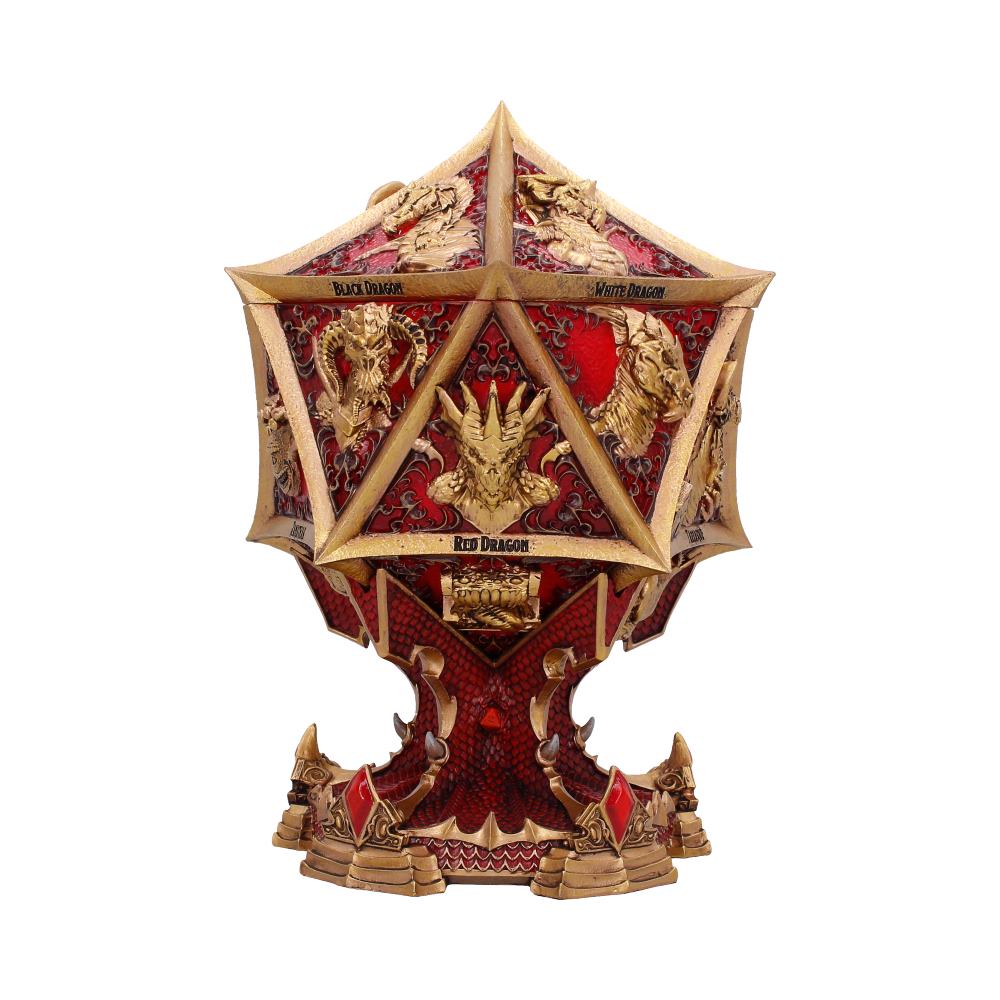 Dungeons & Dragons 50th Anniversary Box - another face of the die-shaped box with villain sculpting