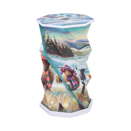 Winter Highland Cows Foldable Lamp