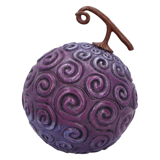 Purple One Piece Devil Fruit box covered in raised swirls beneath a branching stem