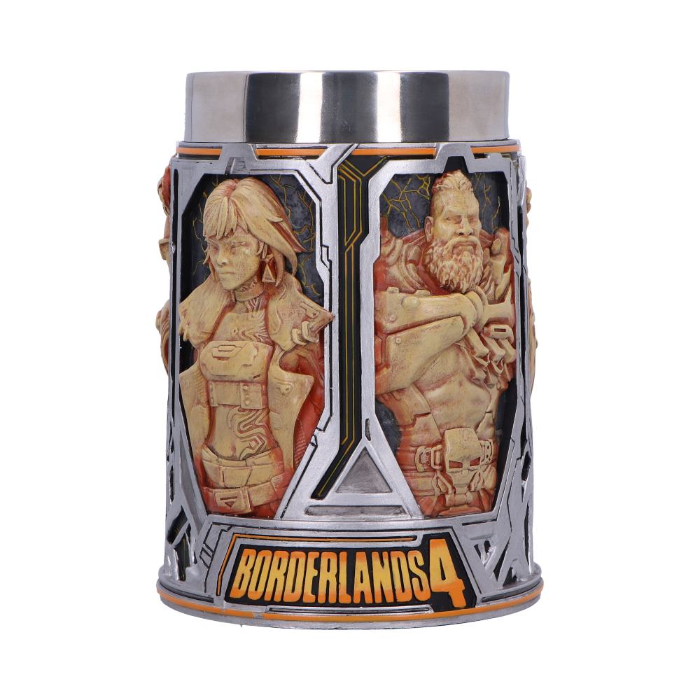Borderlands 4 Vault Hunters Tankard - angled view showing more character portraits around the body