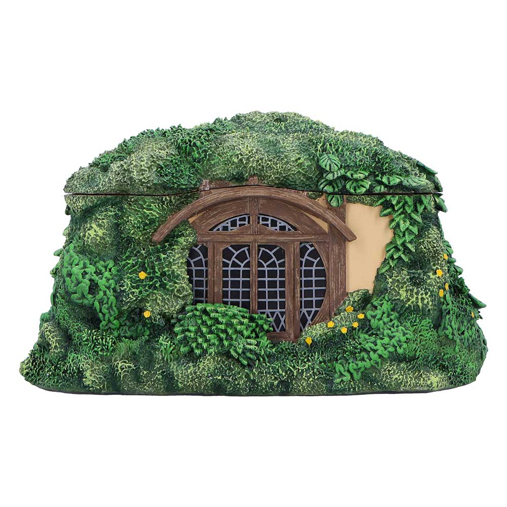 Rear of The Shire box with window and leafy greenery