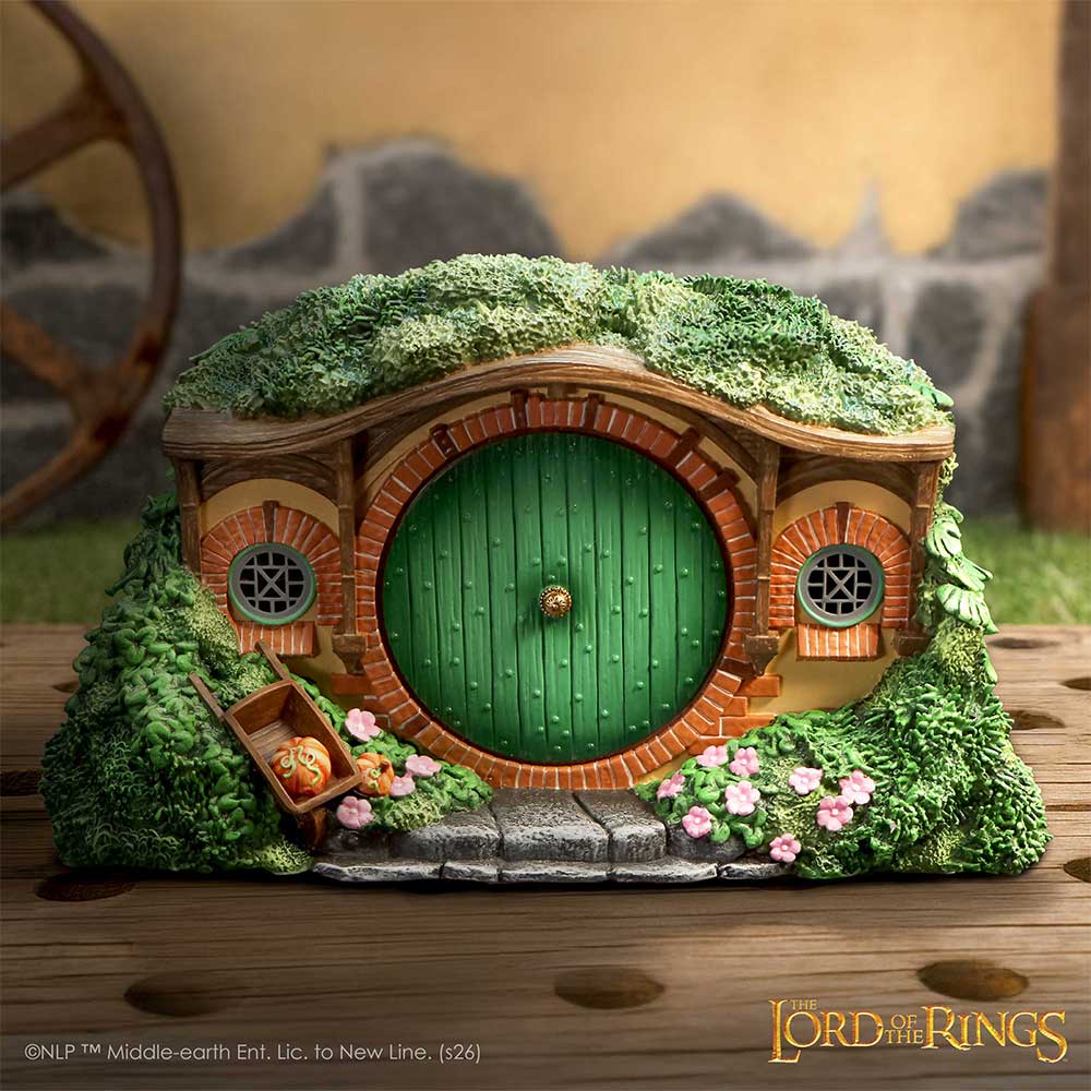 The Shire Hobbit-home box on a warm Lord of the Rings themed background