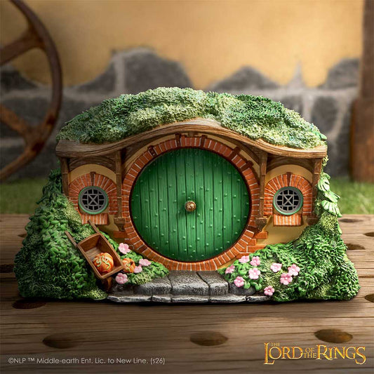 The Shire Hobbit-home box on a warm Lord of the Rings themed background